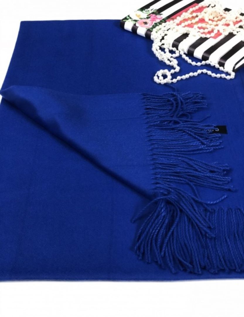 Elegant Solid Cashmere Shawl / Wrap - BLUE