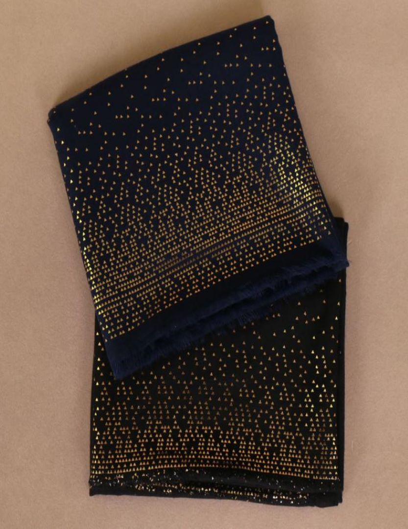 Shimmer Cotton Scarf - BLUE