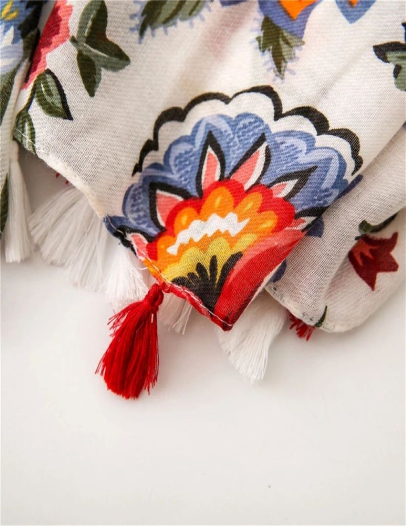 Cotton / Viscose Scarf With Tassel